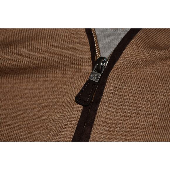 ORVIS $130 Beige Half Zip Wool Pullover Mock Neck Long Sleeves Men's XXL - Picture 3 of 4